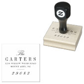 Elegant familienaam Script Return Address Rubberstempel (Gestempeld)