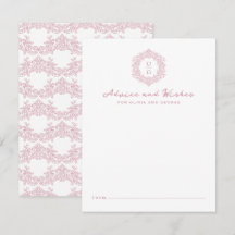 Elegant familiewapen roze trouwmonogram