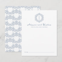 Elegant familiewapen stoffig blauwe trouwmonogram