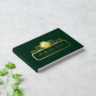 Élégant Famille Reunion Gold Foil Monogramme Vert