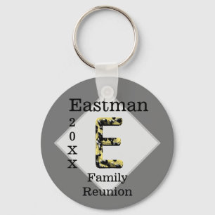 Elegant Family Reunion Gold Letter E Monogram Sleutelhanger