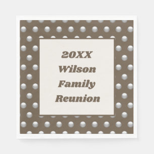 Elegant Family Reunion Silver Polka Dot Pattern Servet