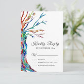 Elegant Family Tree Baptisme Christening RSVP Kaartje (Staand voorkant)