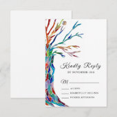 Elegant Family Tree Baptisme Christening RSVP Kaartje (Voorkant / Achterkant)