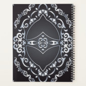 Elégant Fancy Baroque Luxe Chic Noir et Argent (Dos)