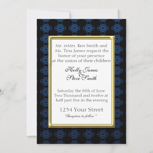 Élégant Fancy Fringe Mariage Invitations (Devant)