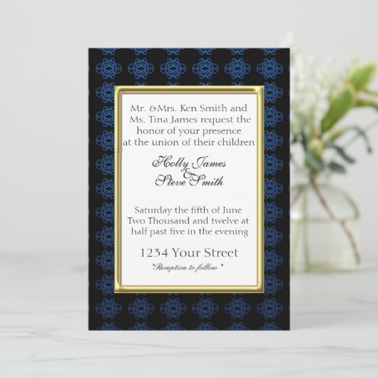 Élégant Fancy Fringe Mariage Invitations (Debout devant)