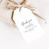 Elegant Fancy script bruiloft dank u Cadeaulabel