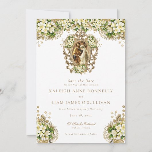 Elegant Fancy Script Foto Bruiloft Save The Date (Voorkant)