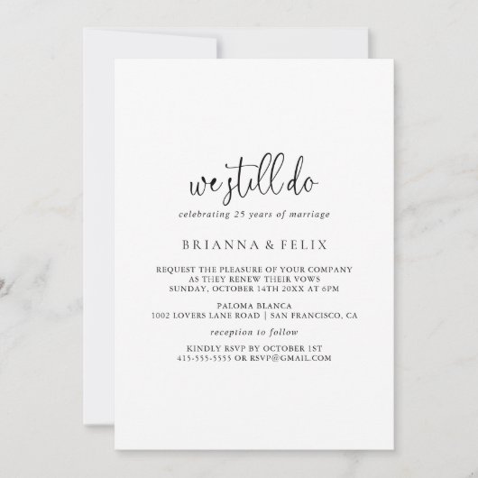 Elegant Fancy script we doen nog steeds gelofte ve Kaart (Voorkant)