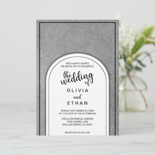 Elegant fancy uitnodiging tot uitzending van bruil (Staand voorkant)