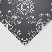 Elegant Fancy zwart en zilver Barok  Tissuepapier (Detail)