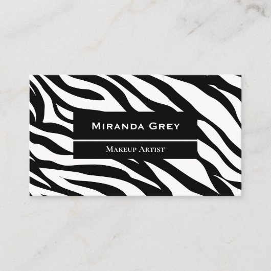Elegant Fashionable Zebra Pattern Visitekaartje (Voorkant)