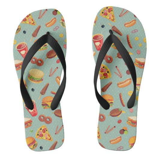 Elegant Fast Food Patroon Teenslippers (Voetbed)