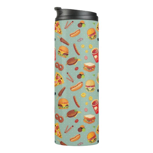 Elegant Fast Food Patroon Thermosbeker (Geroteerd rechts)