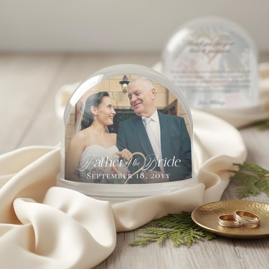 Elegant Father of the Bride Photo Memory Keepsake Sneeuwbol