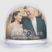 Elegant Father of the Bride Photo Memory Keepsake Sneeuwbol (Voorkant)