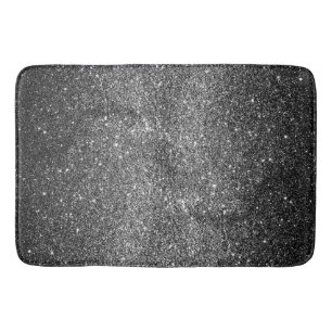 Elegant Faux Black Glitter Badmat