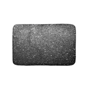 Elegant Faux Black Glitter Badmat