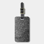 Elegant Faux Black Glitter Bagagelabel (Voorkant verticaal)