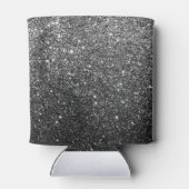 Elegant Faux Black Glitter Blikjeskoeler (Achterkant)