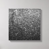 Elegant Faux Black Glitter Canvas Afdruk (Voorkant)