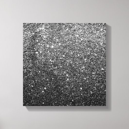 Elegant Faux Black Glitter Canvas Afdruk (Voorkant)