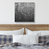 Elegant Faux Black Glitter Canvas Afdruk (Insitu (Slaapkamer))
