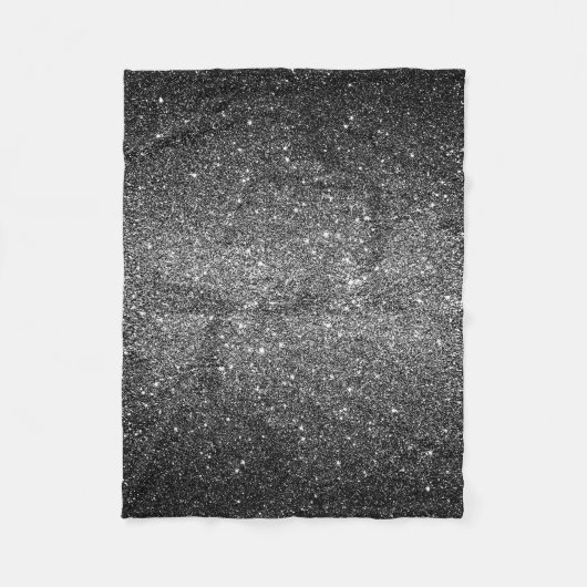 Elegant Faux Black Glitter Fleece Deken (Voorkant)