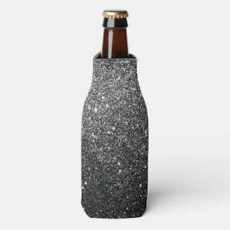 Elegant Faux Black Glitter Flesjeskoeler