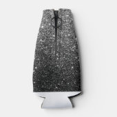 Elegant Faux Black Glitter Flesjeskoeler (Achterkant)