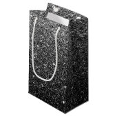 Elegant Faux Black Glitter Klein Cadeauzakje (Voorkant Gekanteld)
