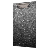 Elegant Faux Black Glitter Klembord (Links)