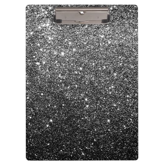 Elegant Faux Black Glitter Klembord (Voorkant)