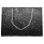 Elegant Faux Black Glitter Large Cadeautasje (Voorkant)