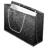 Elegant Faux Black Glitter Large Cadeautasje (Voorkant Gekanteld)