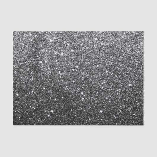 Elegant Faux Black Glitter Tissuepapier (Voorkant)