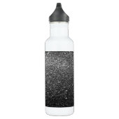 Elegant Faux Black Glitter Waterfles (Rechts)