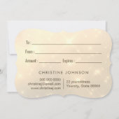 élégant faux éclaire votre carte cadeau de logo (Dos)