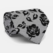 Elégant Faux Fishnet Black Lace Cravate (Roulé)