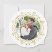 Elégant Faux Foil Frame Round Holiday Carte photo (Dos)