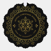 Elégant Faux Foil Frame Round Holiday Carte photo (Recto)