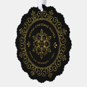 Elégant Faux Foil Frame Round Holiday Carte photo (Gauche)