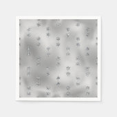 Elegant Faux Foil Silver Stars Christmas Servet (Voorkant)