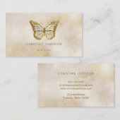 elegant faux glitter butterfly logo visitekaartje (Voorkant / Achterkant)
