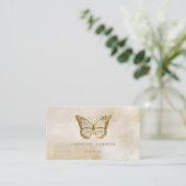 elegant faux glitter butterfly logo visitekaartje (Staand voorkant)