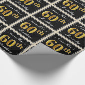 Elegant, Faux Gold 60ste verjaardag + aangepaste n Cadeaupapier (Hoek)