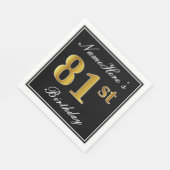 Elegant, Faux Gold 81ste verjaardag + aangepaste n Servetten (Hoek)