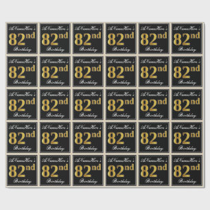 Elegant, Faux Gold 82e verjaardag + Eigen naam Cadeaupapier