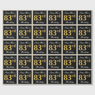Elegant, Faux Gold 83rd Birthday + Eigen naam Cadeaupapier